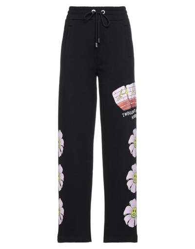 Gcds Graphic-print Flared Track Pants In Black