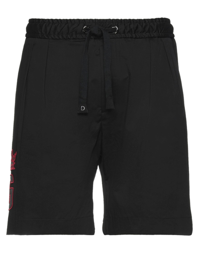 Dolce & Gabbana Man Shorts & Bermuda Shorts Black Size 38 Cotton, Elastane, Polyester, Viscose