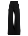 Chloé Flared Wool Trousers Asymmetrical Hems In Black