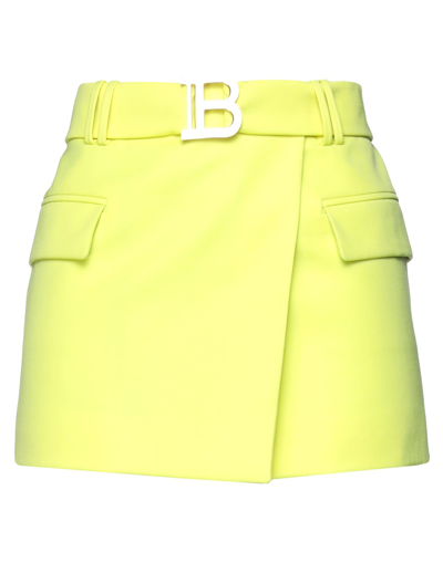 Balmain Mini Skirts In Acid Green