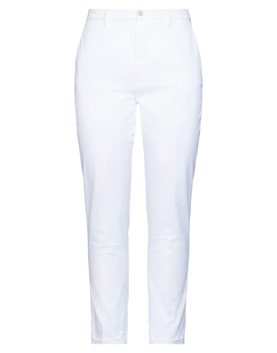 Pence Woman Pants White Size 2 Cotton, Elastane