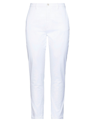 PENCE PENCE WOMAN PANTS WHITE SIZE 2 COTTON, ELASTANE,13575121BJ 2