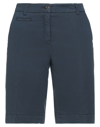 Cambio Woman Shorts & Bermuda Shorts Midnight Blue Size 4 Cotton, Elastane