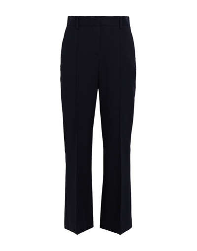 See By Chloé Cropped Cotton-blend Twill Bootcut Pants In Dark Blue