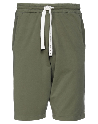 Daniele Fiesoli Man Shorts & Bermuda Shorts Military Green Size S Cotton, Elastane In Green