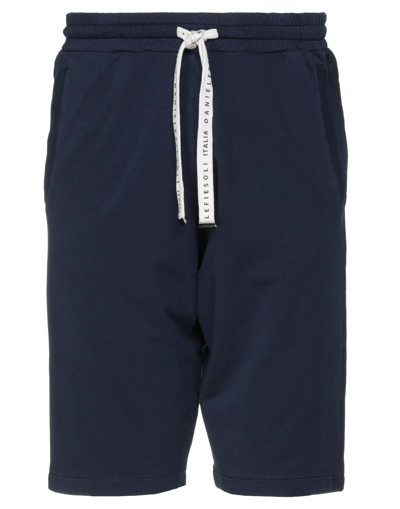 Daniele Fiesoli Man Shorts & Bermuda Shorts Midnight Blue Size S Cotton, Elastane In Blue