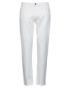 Les Copains Man Pants White Size 34 Cotton, Elastane