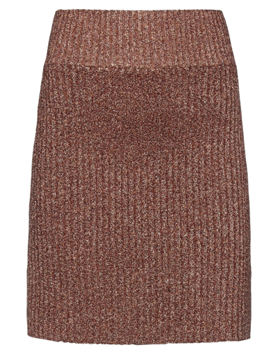 Alberta Ferretti Midi Skirts In Rust