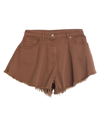 Souvenir Woman Shorts & Bermuda Shorts Brown Size S Cotton