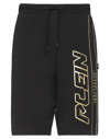 Plein Sport Man Shorts & Bermuda Shorts Black Size Xl Cotton, Polyester In Black