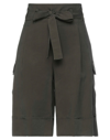 D-exterior D. Exterior Woman Shorts & Bermuda Shorts Dark Green Size 8 Viscose, Polyester