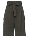 D Exterior D. Exterior Woman Shorts & Bermuda Shorts Dark Green Size 8 Viscose, Polyester