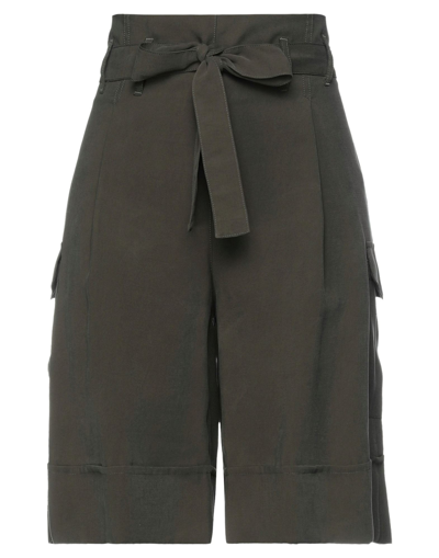 D Exterior D. Exterior Woman Shorts & Bermuda Shorts Dark Green Size 8 Viscose, Polyester In Green