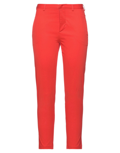 Merci .., Woman Pants Red Size 10 Cotton, Elastane