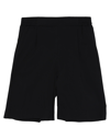 Anna Seravalli Woman Shorts & Bermuda Shorts Black Size 4 Cotton, Polyamide, Elastane