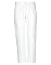 People (+)  Man Pants White Size 34 Cotton, Elastane In White