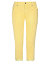 Avantgar Denim By European Culture Cropped Pants In Yellow