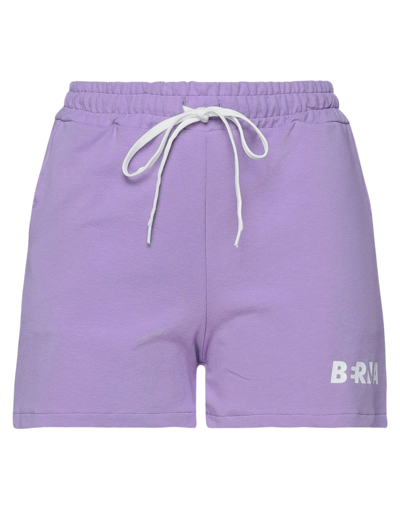Berna Woman Shorts & Bermuda Shorts Light Purple Size Xs Cotton, Elastic Fibres