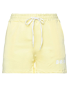Berna Woman Shorts & Bermuda Shorts Light Yellow Size S Cotton, Elastic Fibres