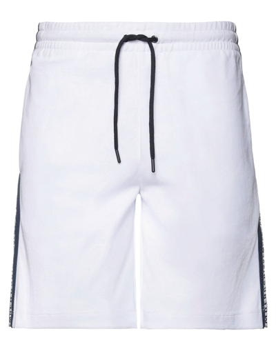Bikkembergs Man Shorts & Bermuda Shorts White Size M Cotton, Polyester