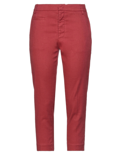 Dondup Cropped Pants In Red