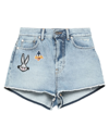 Moa Master Of Arts Denim Shorts In Blue