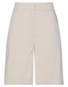 D-exterior D. Exterior Woman Shorts & Bermuda Shorts Beige Size 4 Cotton, Polyamide, Elastane