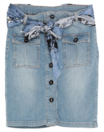 Manila Grace Denim Skirts In Blue