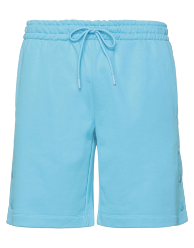 Bikkembergs Man Shorts & Bermuda Shorts Azure Size Xs Cotton In Blue