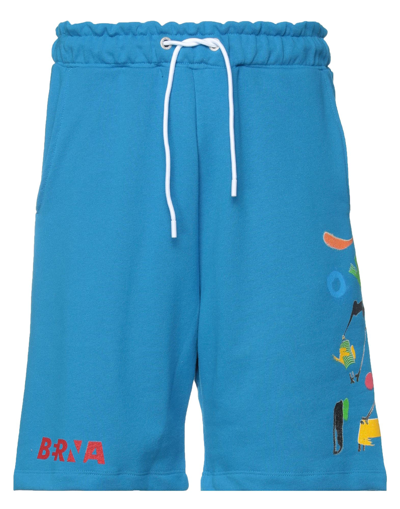 Berna Man Shorts & Bermuda Shorts Azure Size L Cotton In Blue