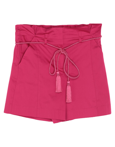 Patrizia Pepe Woman Shorts & Bermuda Shorts Fuchsia Size 2 Cotton, Polyamide, Elastane In Pink