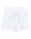 Patrizia Pepe Tied Cotton Shorts In White