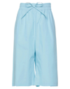 Msgm Woman Shorts & Bermuda Shorts Sky Blue Size 2 Cotton