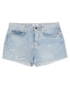 Merci .., Woman Denim Shorts Blue Size 30 Cotton In Blue