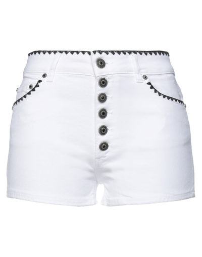 DONDUP DONDUP WOMAN DENIM SHORTS WHITE SIZE 26 COTTON, ELASTOMULTIESTER, ELASTANE,13644730JN 7