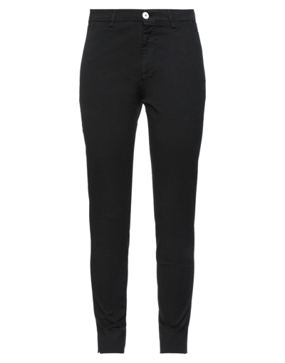 People (+)  Woman Pants Black Size 10 Cotton, Elastane