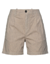 Pence Woman Shorts & Bermuda Shorts Beige Size 2 Cotton, Linen, Elastane In Beige