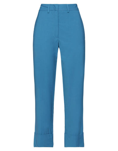 Momoní Woman Pants Blue Size 6 Virgin Wool, Polyester, Elastane