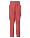 TWENTY EASY BY KAOS TWENTY EASY BY KAOS WOMAN PANTS BRICK SIZE 6 VISCOSE, LINEN,13659688NQ 4