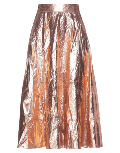 Manila Grace Midi Skirts In Rose Gold