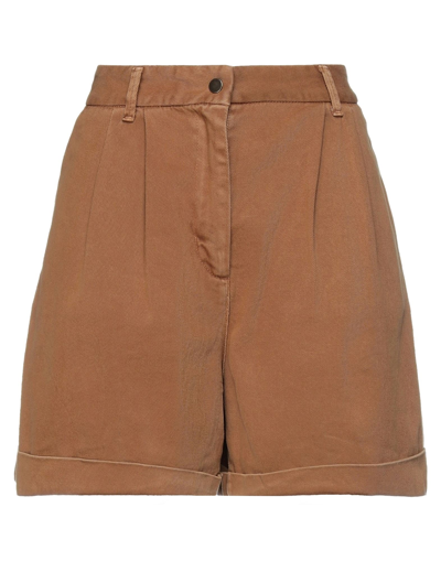 Merci .., Woman Shorts & Bermuda Shorts Camel Size 6 Cotton In Beige