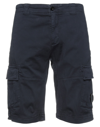 C.p. Company Cotton And Linen Cargo Shorts In Dark Blue