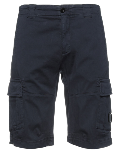C.p. Company Navy Garment-dyed Shorts In Black