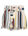 Ambush Fringe High-rise Linen And Cotton-blend Shorts In White