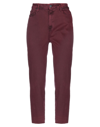 PAIGE PAIGE WOMAN JEANS BURGUNDY SIZE 31 COTTON, ELASTANE,42817174TN 8