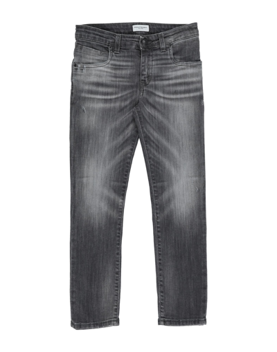 Paolo Pecora Kids' Grey Cotton Jeans In Black
