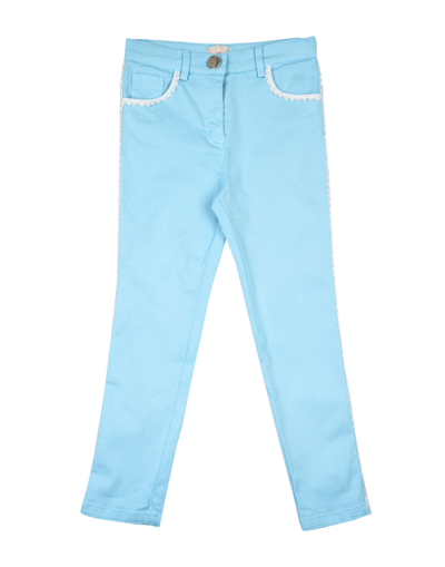 Elisabetta Franchi Babies'  Toddler Girl Pants Sky Blue Size 6 Cotton, Elastane