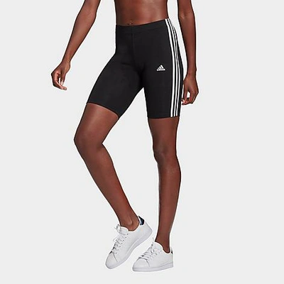 Adidas Originals Adidas Plus Size Essentials 3-stripes Bike Shorts In Black/white