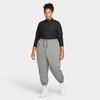 Nike Women's Sportswear Essential Oversized Woven Mid-rise Jogger Pants (plus Size) In Grey Haze/black