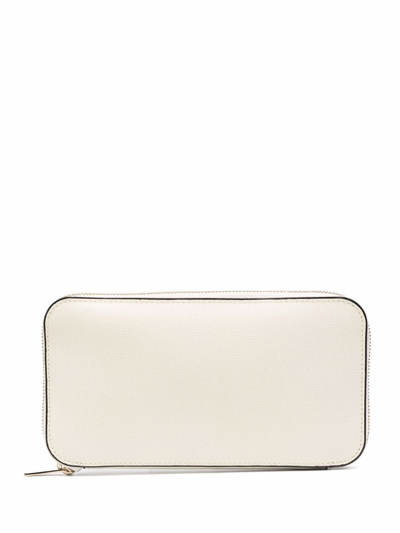 Valextra Zipped Continental Wallet In Weiss